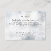 Luxe Silver Bokeh dank u voor uw aankoop Visitekaartje (Voorkant)