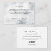 Luxe Silver Bokeh dank u voor uw aankoop Visitekaartje (Voorkant / Achterkant)