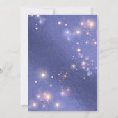 Luxe  Silver Bow op Paarse Quinceañera Kaart (Achterkant)