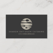 Luxe Silver Catering Logo Restaurant Donkergrijs Visitekaartje (Voorkant)