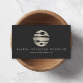 Luxe Silver Catering Logo Restaurant Donkergrijs Visitekaartje