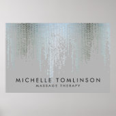 Luxe Silver Confetti Rain Pattern Poster (Voorkant)