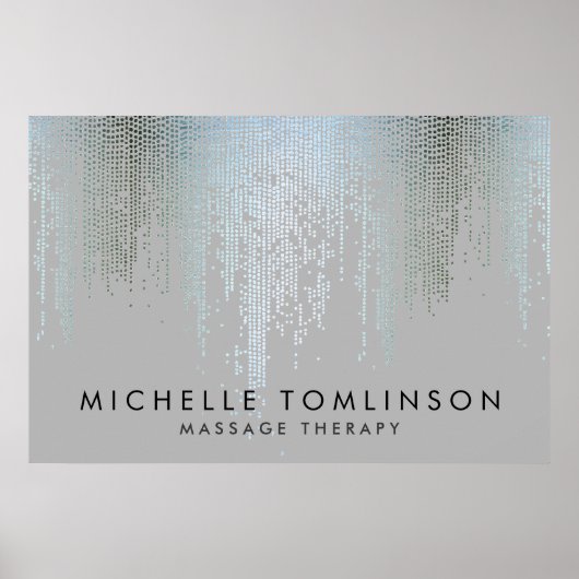 Luxe Silver Confetti Rain Pattern Poster (Voorkant)