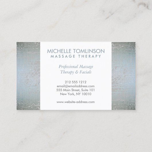 Luxe Silver Confetti Rain Pattern Visitekaartje (Achterkant)