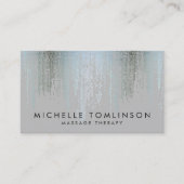 Luxe Silver Confetti Rain Pattern Visitekaartje (Voorkant)