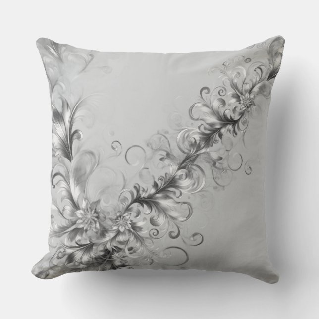 Luxe Silver Embellished Throw Pillow Kussen (Voorkant)