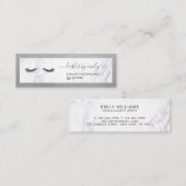 Luxe Silver en Marble Eyelash Beauty Specialist Mini Visitekaartje (Voorkant / Achterkant)