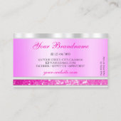 Luxe Silver en Roze mousserende glitter met Logo Visitekaartje (Achterkant)
