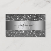 Luxe Silver Glitter Lichtgevende Sterren en Initia Visitekaartje (Voorkant)