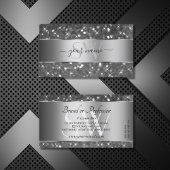 Luxe Silver Glitter Lichtgevende Sterren en Initia Visitekaartje
