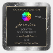 Luxe Silver Glitter Lijst Product Label en Logo (Voorkant)