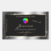 Luxe Silver Glitter Lijst Product Label en Logo (Voorkant)
