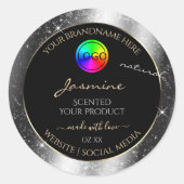 Luxe Silver Glitter Lijst Product Label en Logo (Voorkant)