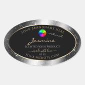 Luxe Silver Glitter Lijst Product Label en Logo (Voorkant)