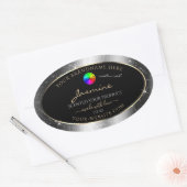 Luxe Silver Glitter Lijst Product Label en Logo (Envelop)