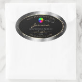 Luxe Silver Glitter Lijst Product Label en Logo (Tas)