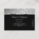 Luxe Silver Glitter Sparkle Stars toevoegen Logo S Visitekaartje (Achterkant)