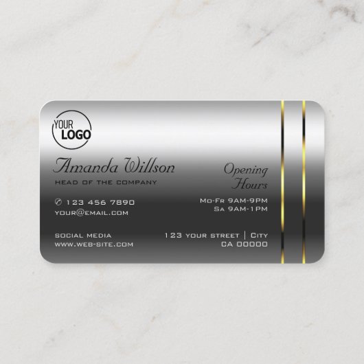 Luxe Silver Gold Decor Glamour Jewels add Logo Visitekaartje (Achterkant)