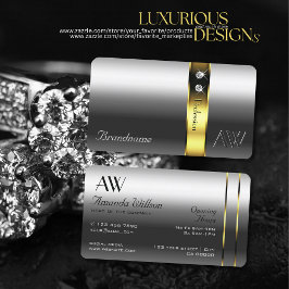 Luxe Silver Gold Decor Glamour Jewels Initialen Visitekaartje