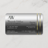 Luxe Silver Gold Decor Glamour Jewels Initialen Visitekaartje (Achterkant)