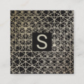 LUXE Silver Gold Minimalist Geometric Pattern Vierkante Visitekaartje (Voorkant)