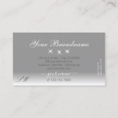 Luxe Silver Gray Ombre Initialen Visitekaartje (Achterkant)