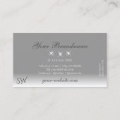 Luxe Silver Gray Ombre Sparging Diamonds Visitekaartje (Achterkant)
