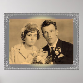 Luxe Silver-grens lijst aangepast poster foto