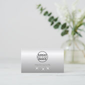 Luxe Silver Grey Ombre Sparging Diamonds Voeg Logo Visitekaartje (Staand voorkant)