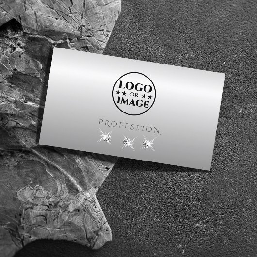 Luxe Silver Grey Ombre Sparging Diamonds Voeg Logo Visitekaartje