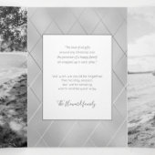 Luxe Silver met stijlvolle, diagonale zilverlijnen Drieluik Wenskaart (Binnenkant midden)