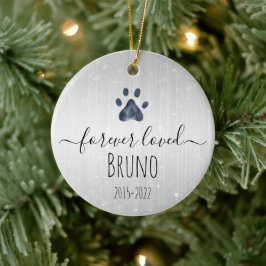 Luxe Silver Metal Forever Loved Pet Memorial Keramisch Ornament