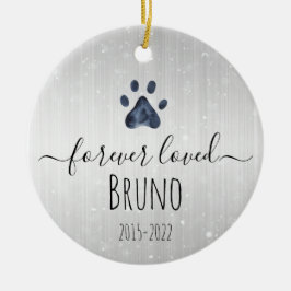 Luxe Silver Metal Forever Loved Pet Memorial Keramisch Ornament