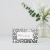 Luxe Silver Pattern Visitekaartje (Staand voorkant)