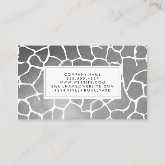 Luxe Silver Pattern Visitekaartje (Achterkant)