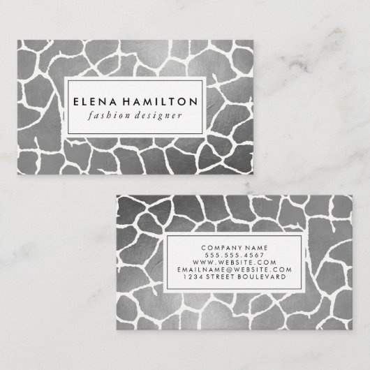 Luxe Silver Pattern Visitekaartje (Voorkant / Achterkant)