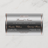 Luxe Silver Roos Gold Sparkle Glitter Monogram Visitekaartje (Achterkant)