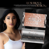 Luxe Silver Roos Gold Sparkle Glitter Monogram Visitekaartje