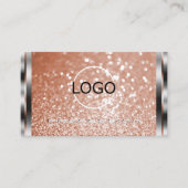 Luxe Silver Roos Gold Sparkle Glitter Toevoegen Lo Visitekaartje (Voorkant)