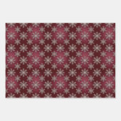 Luxe Silver Snowflakes Red Glitter Gift Wrap Set Inpakpapier Vel (Voorkant 2)