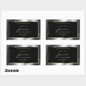 Luxe Silver Sparkle Glitter Lijst Productlabel Rechthoekige Sticker (Vel)