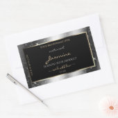 Luxe Silver Sparkle Glitter Lijst Productlabel Rechthoekige Sticker (Envelop)