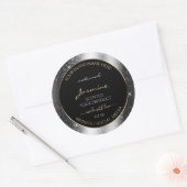 Luxe Silver Sparkle Glitter Lijst Productlabel Ronde Sticker (Envelop)