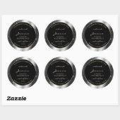 Luxe Silver Sparkle Glitter Lijst Productlabel Ronde Sticker (Vel)