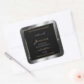 Luxe Silver Sparkle Glitter Lijst Productlabel Vierkante Sticker (Envelop)