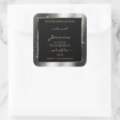 Luxe Silver Sparkle Glitter Lijst Productlabel Vierkante Sticker (Tas)