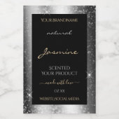 Luxe Silver Sparkle Glitter Lijst Productlabel Voedselcontainer Etiket (Enkel label)