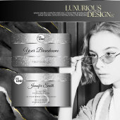 Luxe Silver Sparkle Glitter Stars Logo Initiaal Visitekaartje