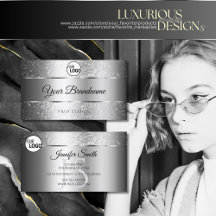 Luxe Silver Sparkle Glitter Stars Logo Initiaal