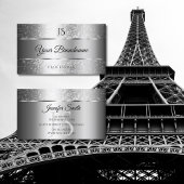 Luxe Silver Sparkle Glitter Sterren en Initialen Visitekaartje